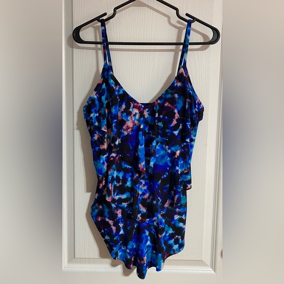 Magicsuit Rita Tankini Ruffled Beachy Bathing Suit Top Size 10 - Picture 3 of 13